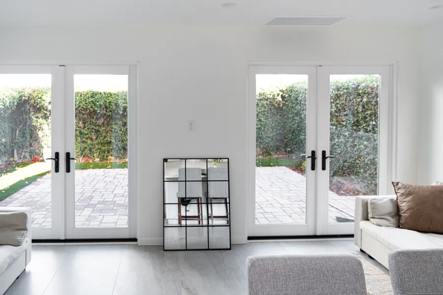 French doors opening onto the private rear patio